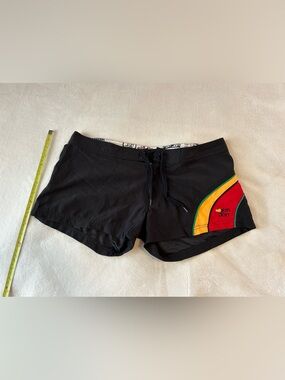 Women’s size 5 Ron Jon surf shorts bathing suit cover beach Rasta pool black